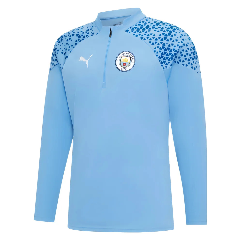 '23-'24 Man City Training Half Zip Top (Light Blue) Polyester Manchester City Men's Light Blue 3XL