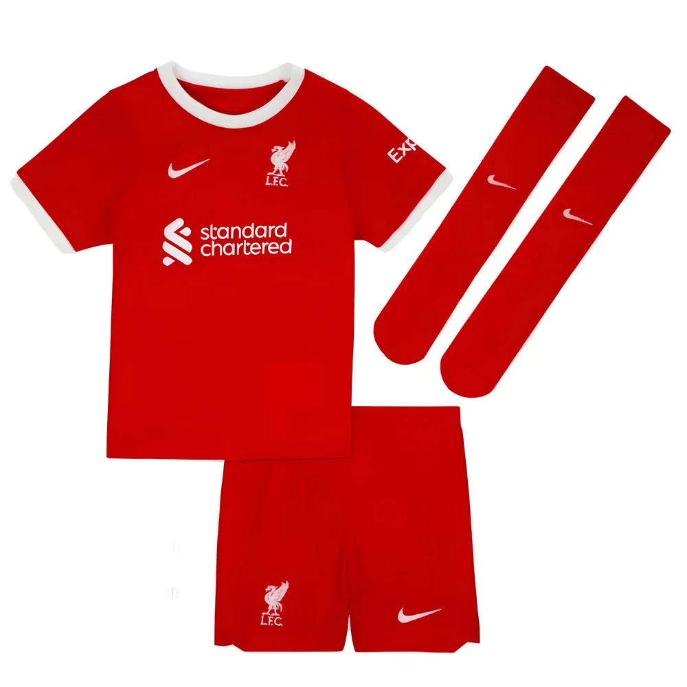 '23-'24 Liverpool Home Little Boys Mini Kit Kids Polyester Made By: Nike Unisex Kids Red Medium