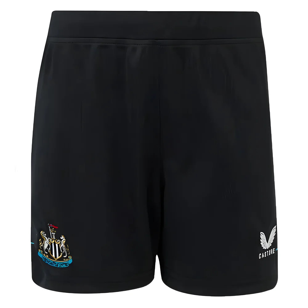 '23-'24 Newcastle Home Shorts (Kids) Polyester Made By: Castore Unisex Kids Black Extra Large
