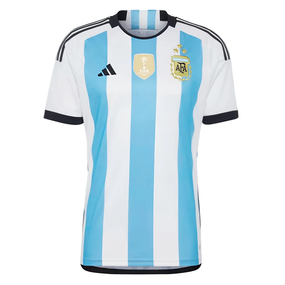 Argentina 2022 World Cup Winners Home Shirt Polyester Made By: Adidas Men's Blue 3XL