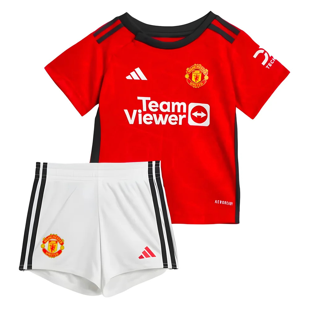 '23-'24 Man Utd Home Baby Kit Toddler's Polyester Manchester United Made By: Adidas Unisex Toddler Red 12-18 Mo