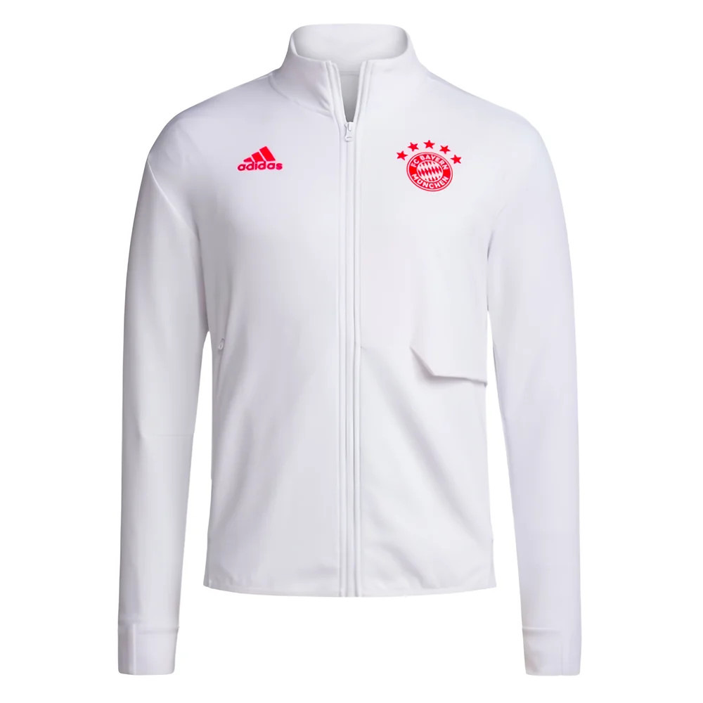 '23-'24 Bayern Munich Anthem Jacket (White) Polyester Made By: Adidas Men's White Xxl