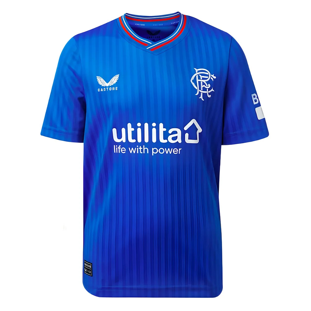 '23-'24 Rangers Home Shirt (Kids) Polyester Made By: Castore Unisex Kids Blue Medium