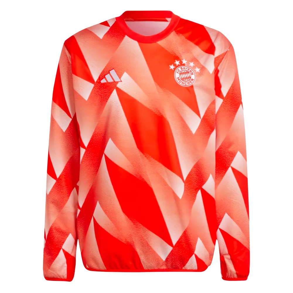 '23-'24 Bayern Munich Pre-Match Warm Top (Red) Polyester Made By: Adidas Men's Red Xxl