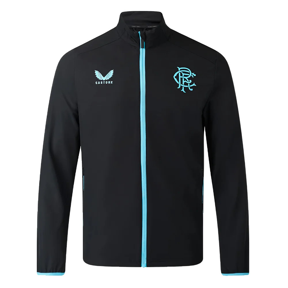 '23-'24 Rangers Players Travel Jacket (Black) Polyester Made By: Castore Men's Black Medium