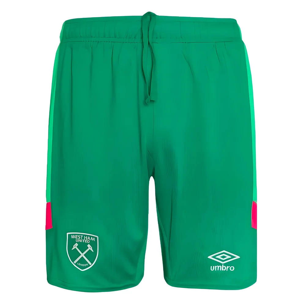 '23-'24 West Ham Goalkeeper Shorts (Green) - Kids Polyester Made By: Umbro Unisex Kids Green Large