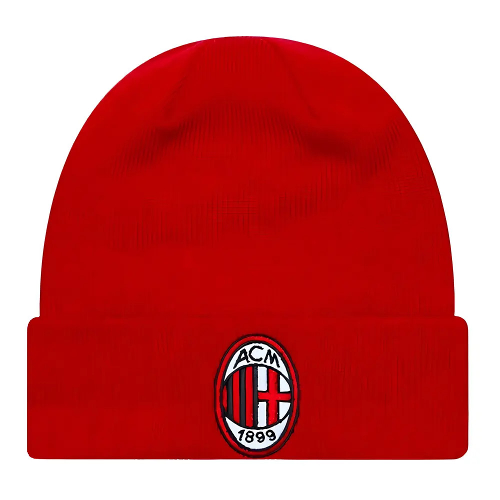 '23-'24 Ac Milan Cuff Knit Beanie Adults One Size Polyester Made By: New Era Unisex Red