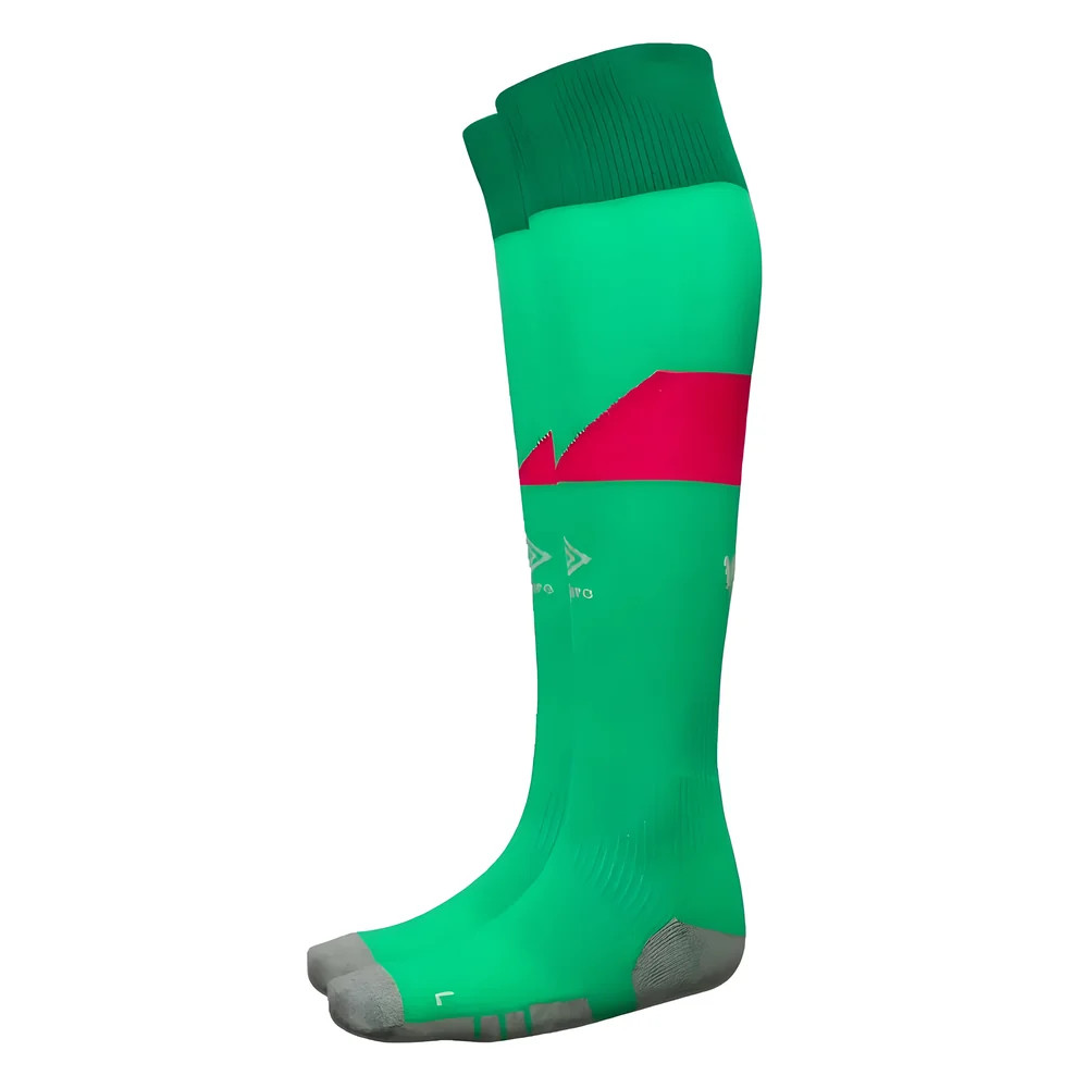 '23-'24 West Ham Home Goalkeeper Socks (Green) - Kids Polyester Made By: Umbro Unisex Kids Green Large