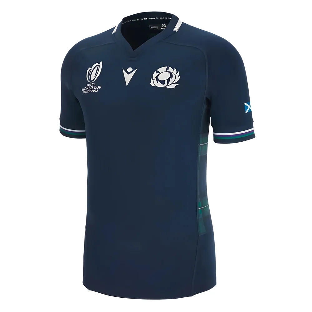 Scotland Rwc 2023 Bodyfit Home Rugby Shirt Polyester Made By: Macron Men's Navy 5XL