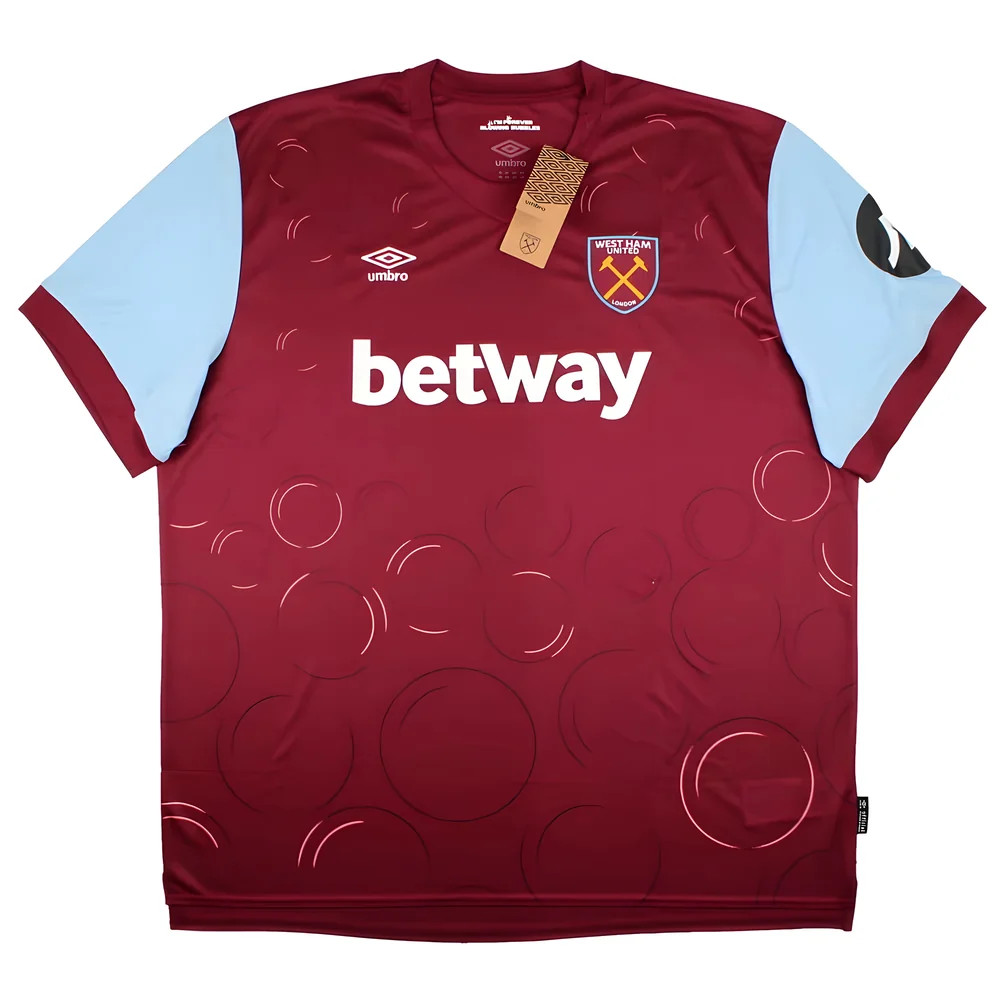 '23-'24 West Ham United Home Shirt Polyester Made By: Umbro Men's Claret Xxl