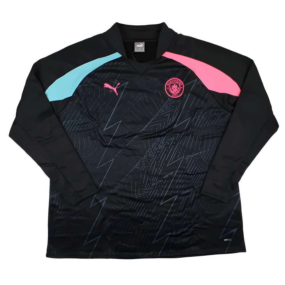 '23-'24 Man City Pre-Match Ls Sweat Top (Dark ) Polyester Manchester City Made By: Puma Men's Navy 3XL