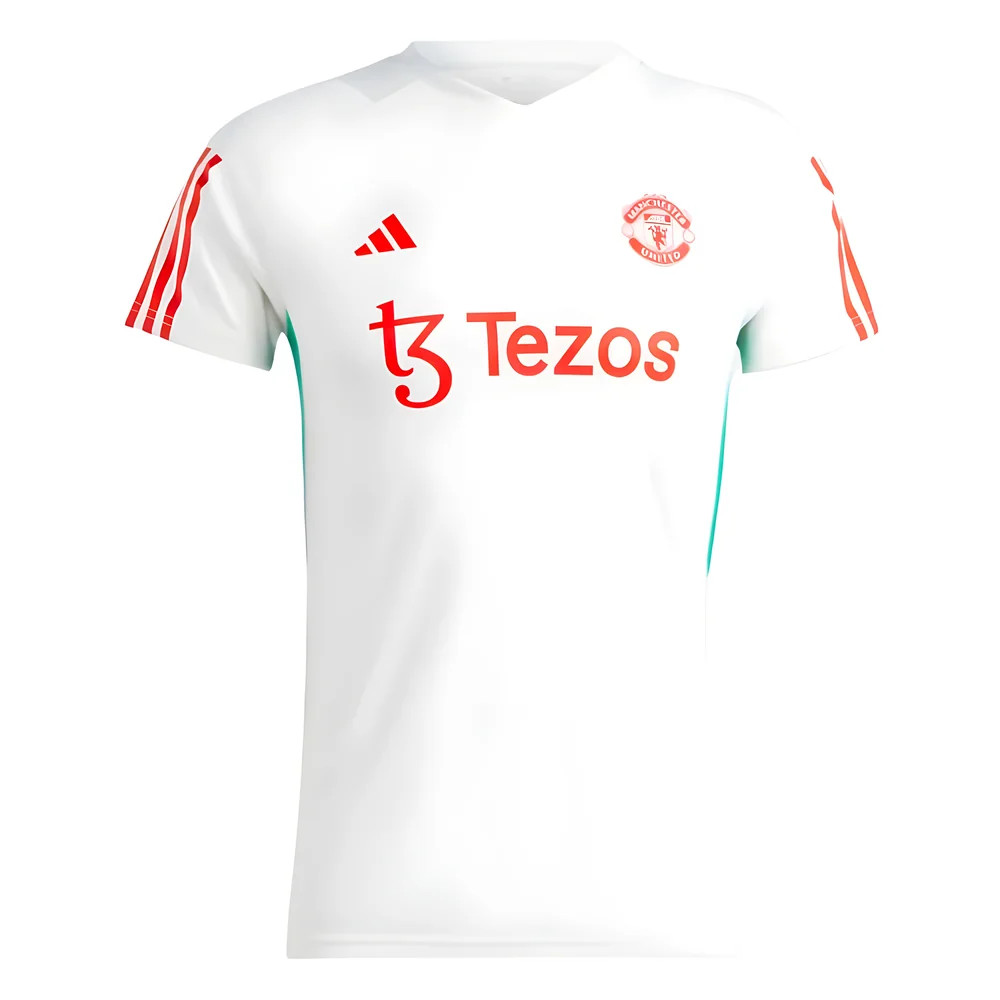 '23-'24 Man Utd Training Jersey (White) - Polyester Manchester United Made By: Adidas Women's White Small