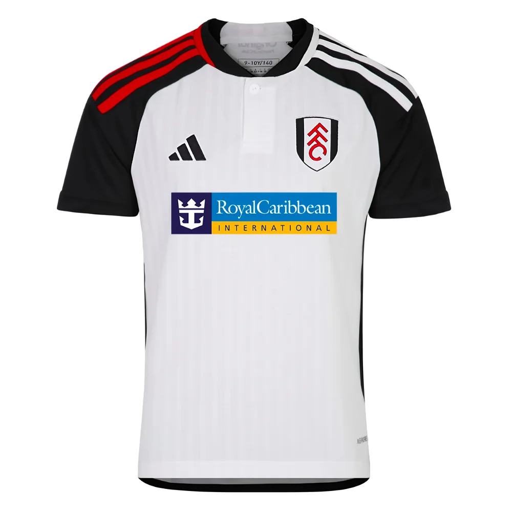 '23-'24 Fulham Home Shirt (Kids) Polyester Made By: Adidas Unisex Kids White Size 13-14