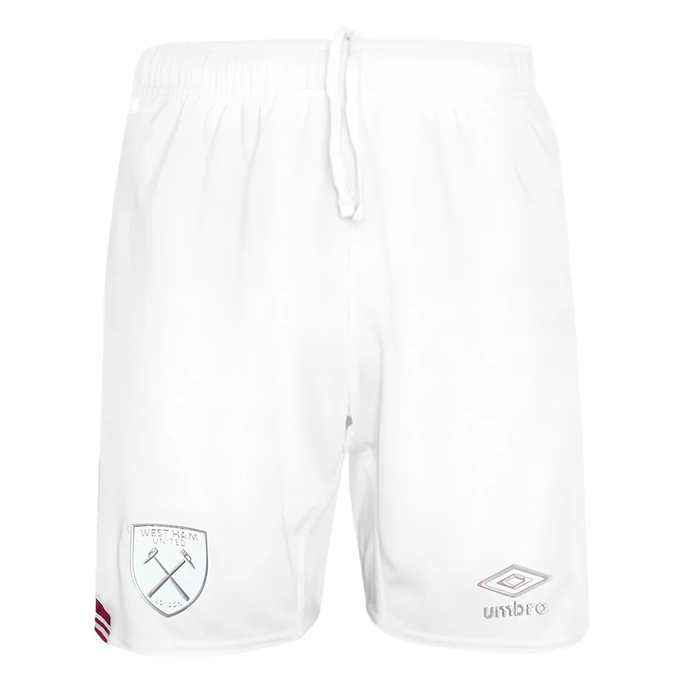 '23-'24 West Ham Away Shorts (White) - Kids Polyester Made By: Umbro Unisex Kids White Small
