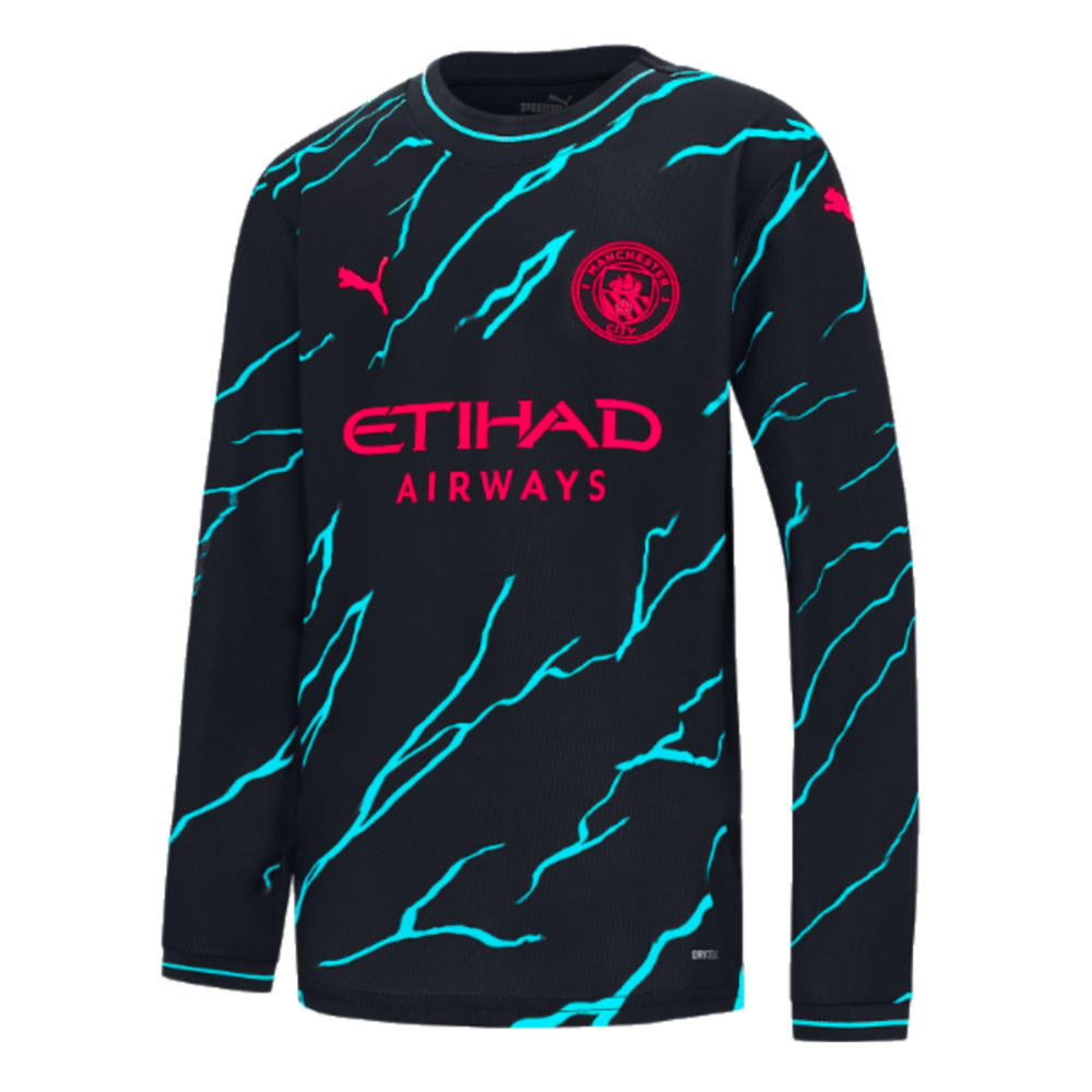 Puma 2023-2024 Man City Long Sleeve Third Shirt (Kids)