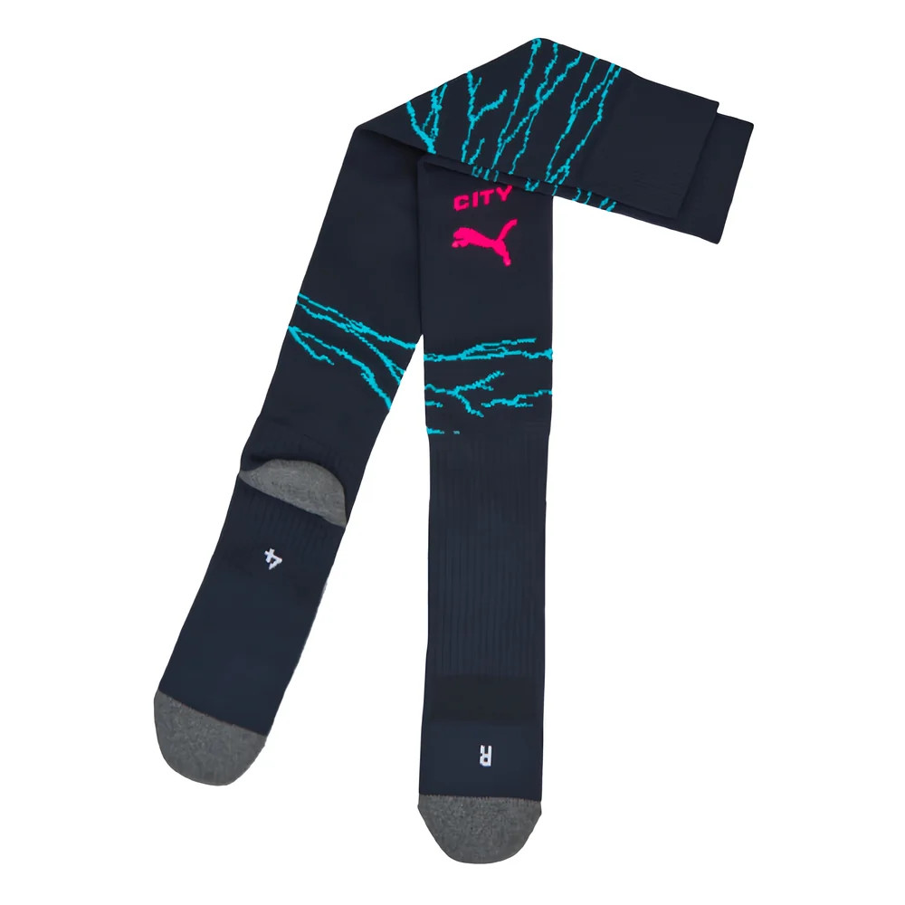 '23-'24 Man City Third Socks (Navy) Adults Polyester Manchester City Made By: Puma Unisex Navy Extra Large
