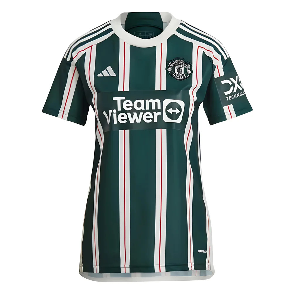'23-'24 Man Utd Away Shirt () Polyester Manchester United Made By: Adidas Women's Green Medium