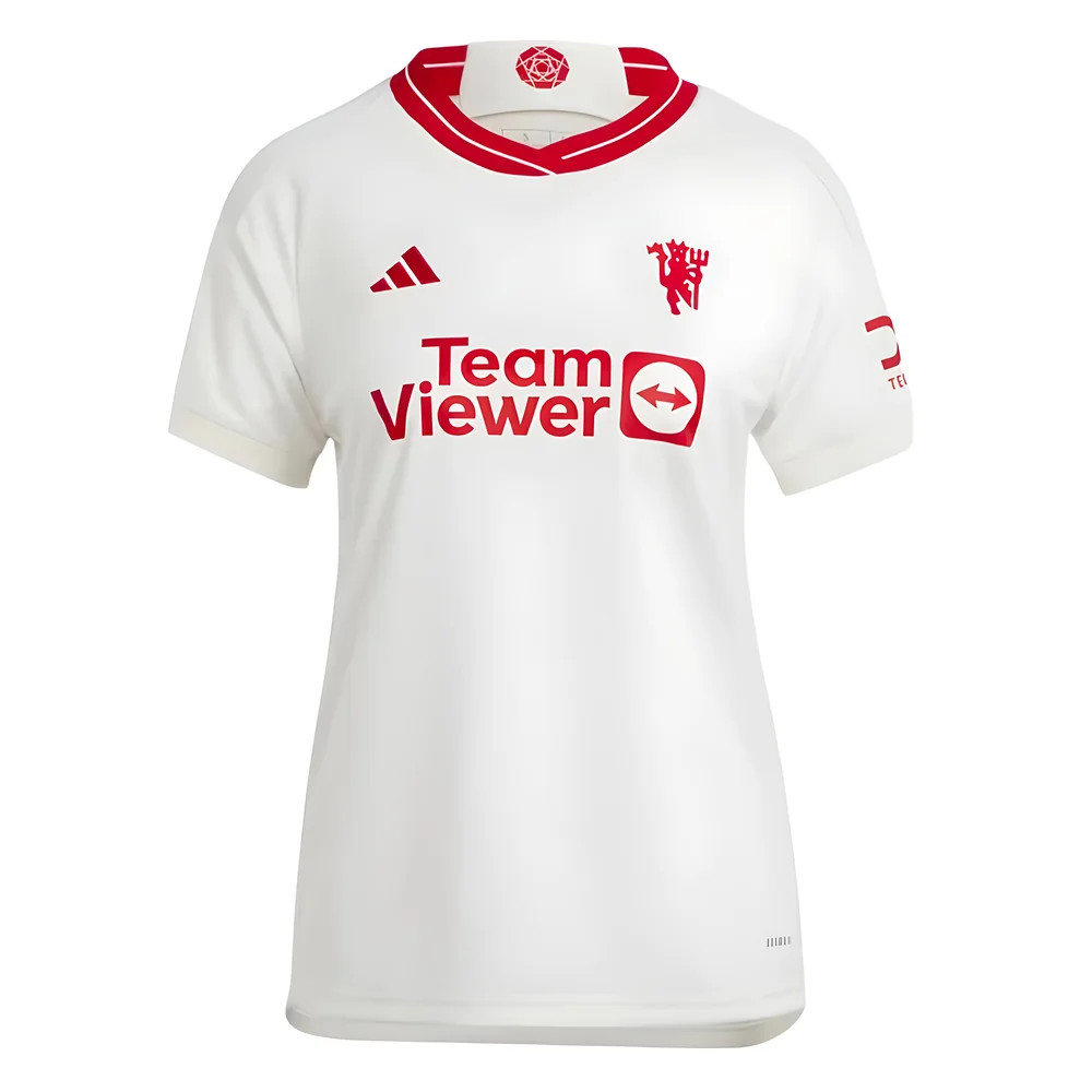 '23-'24 Man Utd Third Shirt () Polyester Manchester United Made By: Adidas Women's White Extra Small