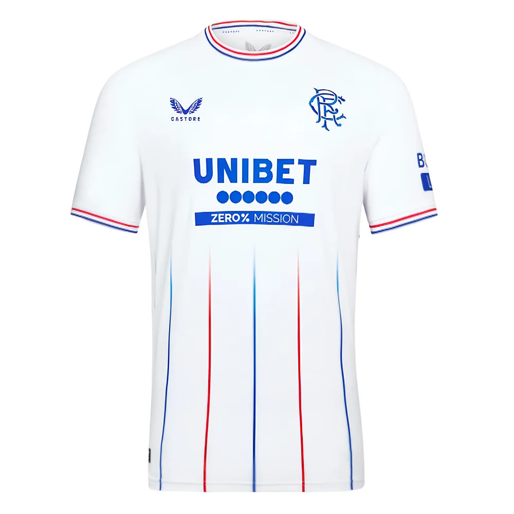 '23-'24 Rangers Pro Authentic Away Shirt Polyester Made By: Castore Men's White Medium