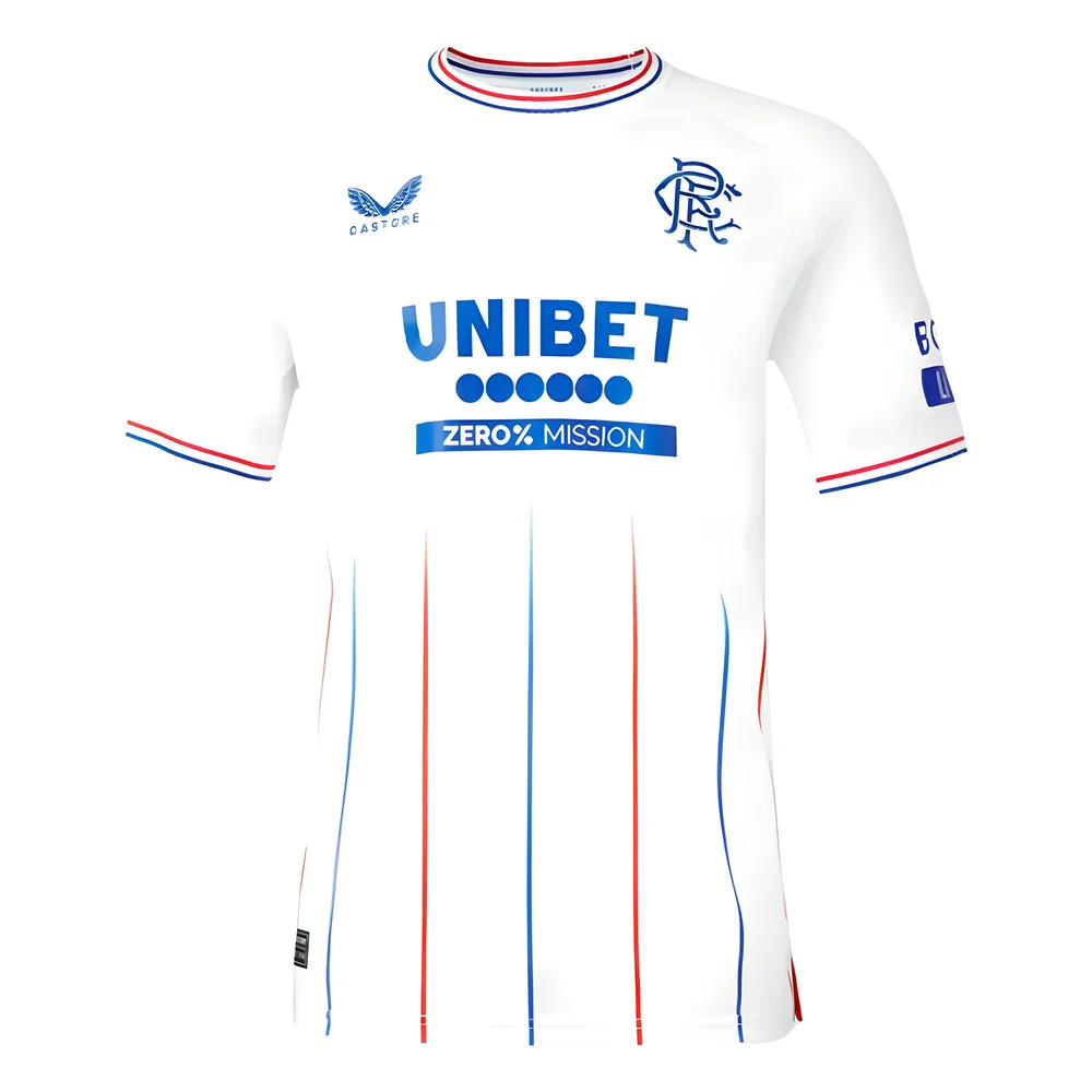 '23-'24 Rangers Away Shirt Polyester Made By: Castore Men's White Large