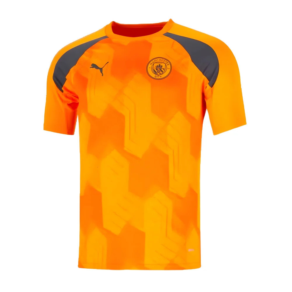 '23-'24 Man City Pre-Match Jersey (Orange) Polyester Manchester City Made By: Puma Men's Orange Xxl