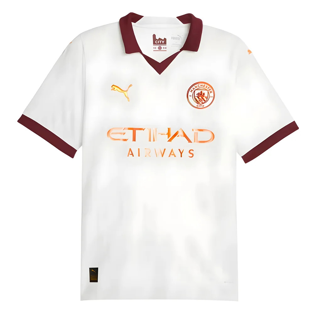 '23-'24 Man City Away Shirt Polyester Manchester City Made By: Puma Men's White Small