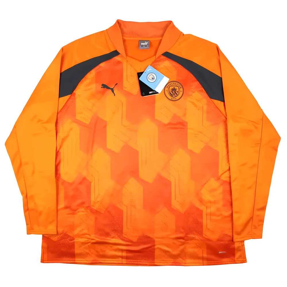 '23-'24 Man City Pre-Match Ls Sweat Top (Orange) Polyester Manchester City Made By: Puma Men's Orange 3XL