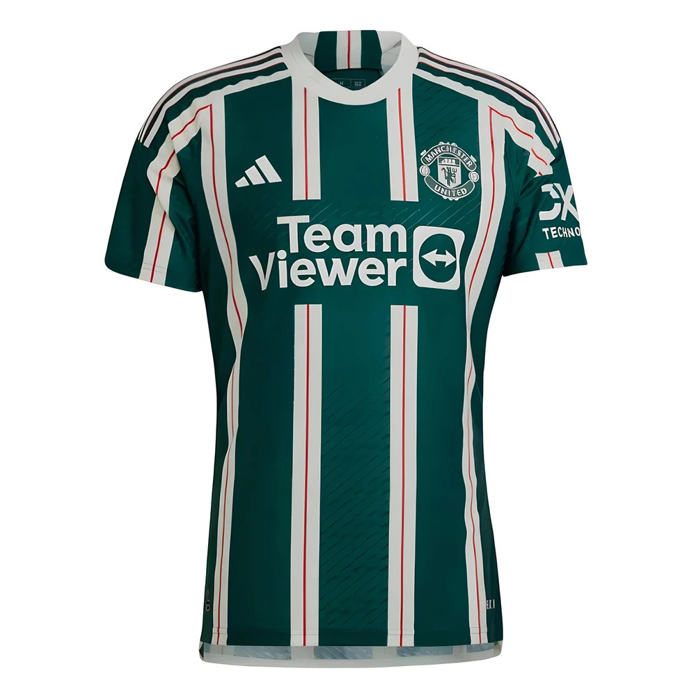 '23-'24 Man Utd Authentic Away Shirt Polyester Manchester United Made By: Adidas Men's Green Extra Small