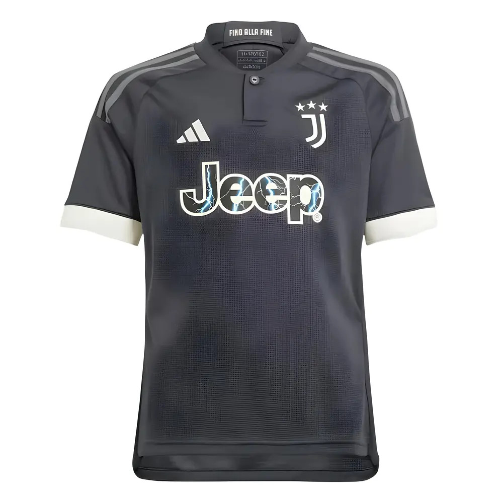 '23-'24 Juventus Third Shirt (Kids) 7-8 Polyester Made By: Adidas Unisex Kids Black Size 15-16