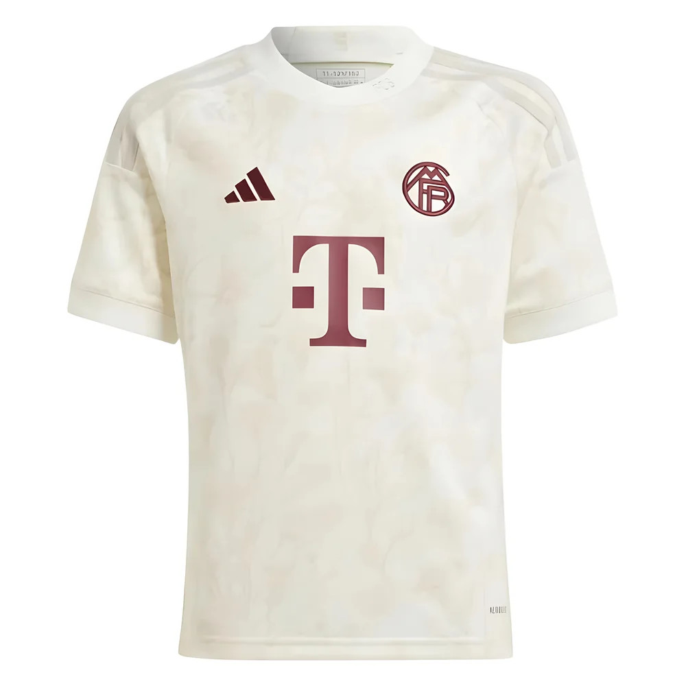 '23-'24 Bayern Munich Third Shirt (Kids) 7-8 Polyester Made By: Adidas Unisex Kids White Size 9-10