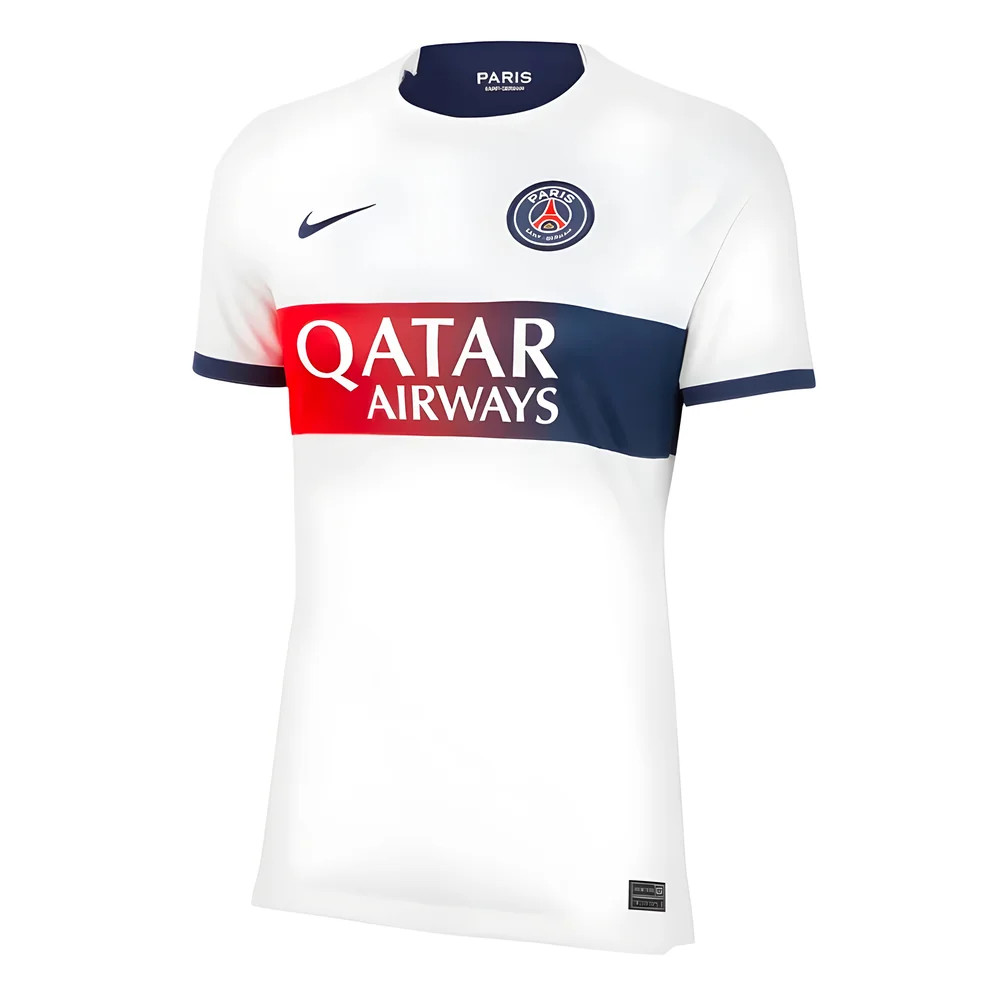 '23-'24 Psg Away Shirt () Polyester Made By: Nike Women's White Xxl