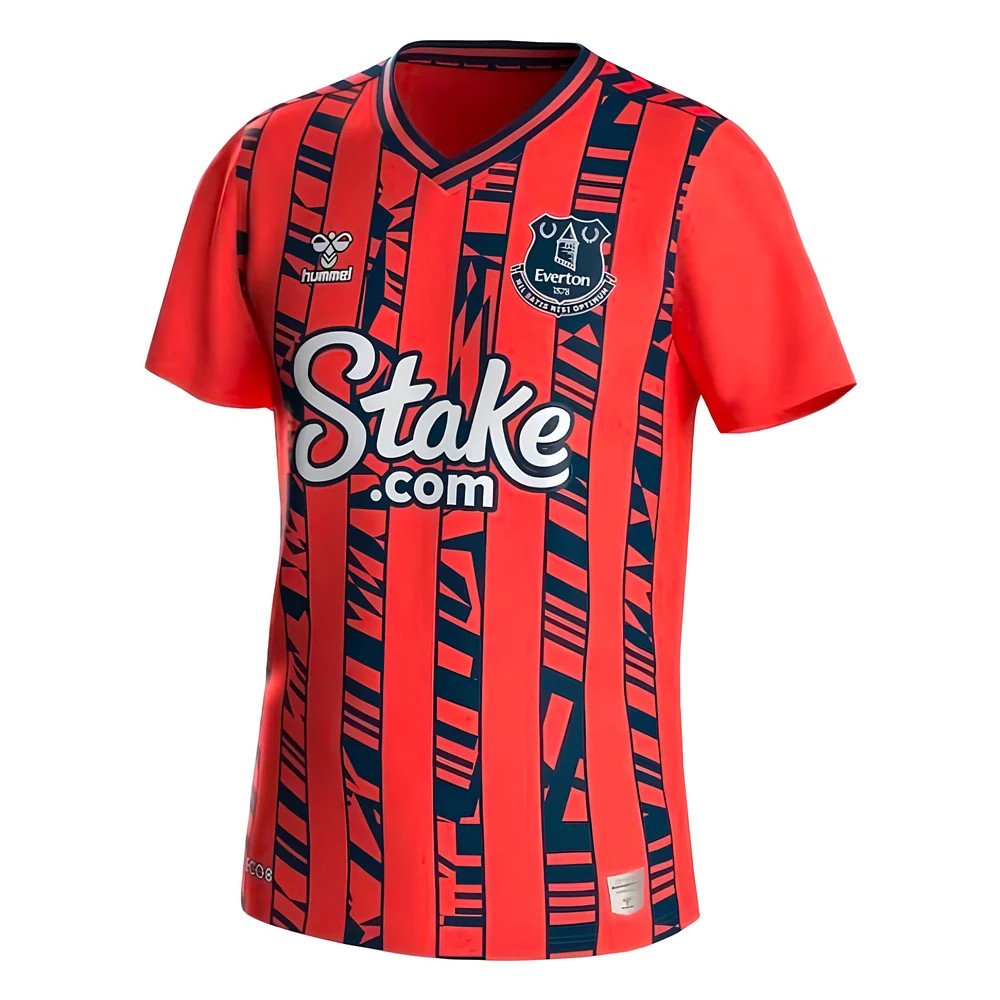 '23-'24 Everton Away Shirt Polyester Made By: Hummel Men's Red Medium