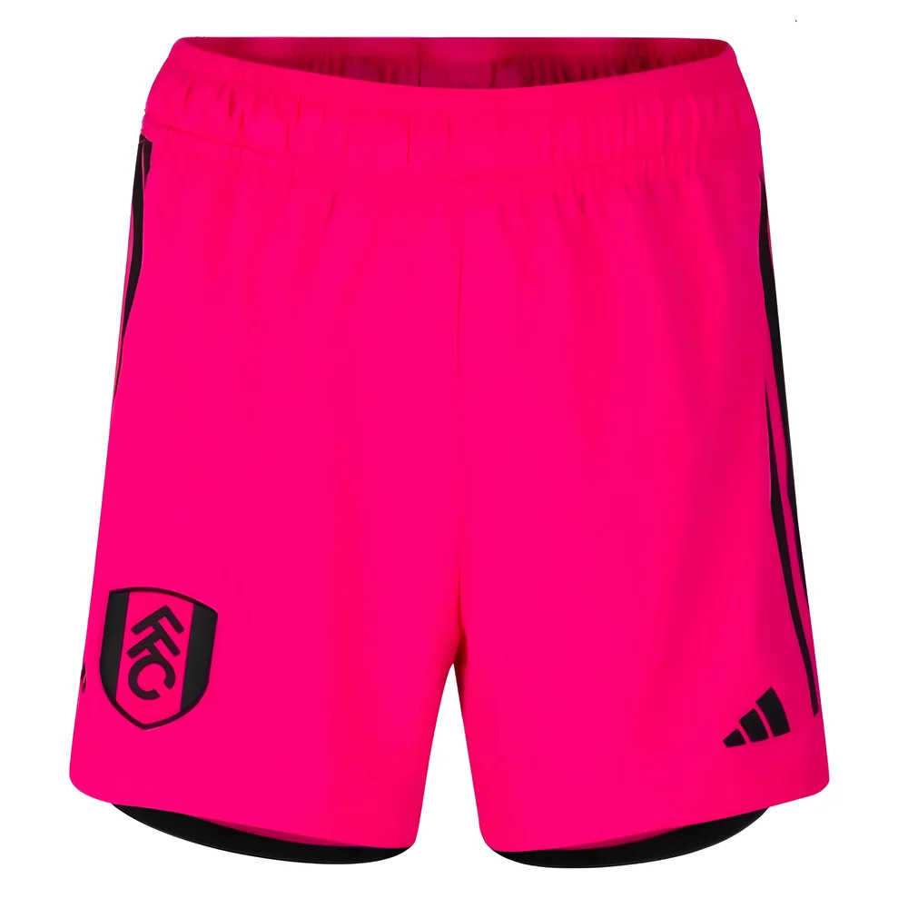 '23-'24 Fulham Away Shorts (Kids) 22 Waist Polyester Made By: Adidas Unisex Kids Pink 28 Waist