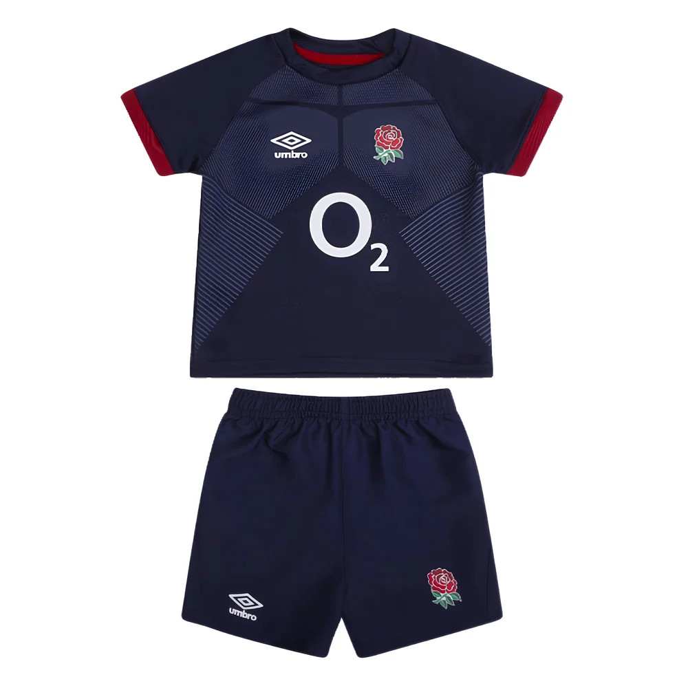 '23-'24 England Rugby Alternate Replica Baby Kit Toddler's Polyester Azerbaijan Made By: Umbro Unisex Toddler Navy 6-12 Mo