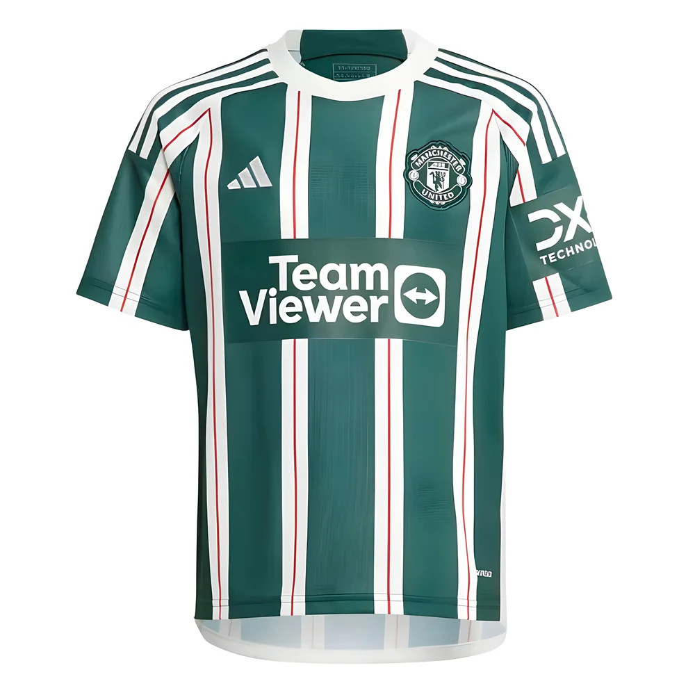 '23-'24 Man Utd Away Shirt (Kids) 7-8 Polyester Manchester United Made By: Adidas Unisex Kids Green Size 13-14