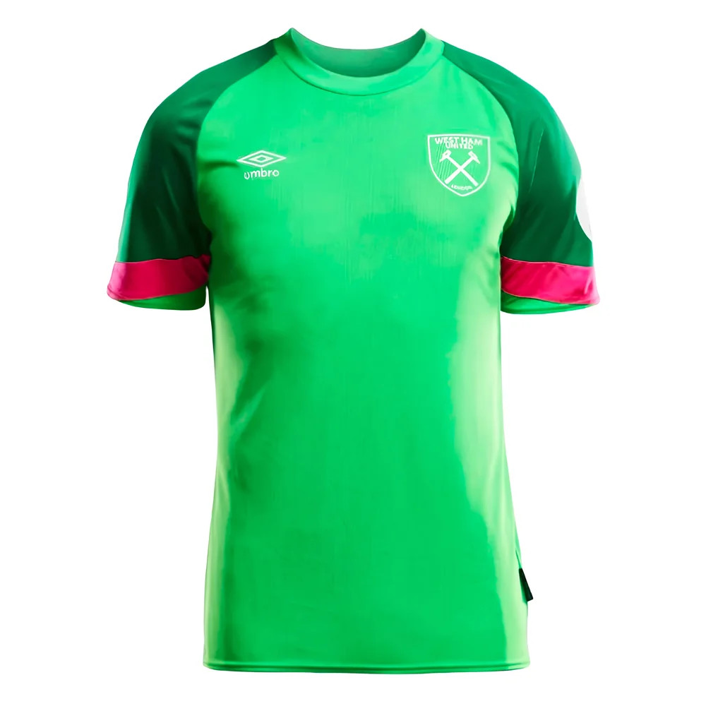 '23-'24 West Ham Home Goalkeeper Shirt (Green) - Kids Polyester Made By: Umbro Unisex Kids Green Small