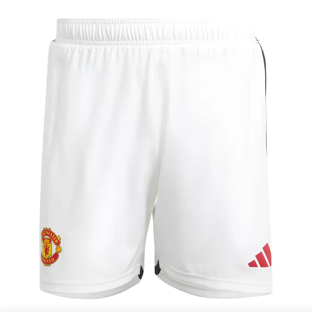 '23-'24 Man Utd Authentic Home Shorts (White) Polyester Manchester United Made By: Adidas Men's White Extra Large