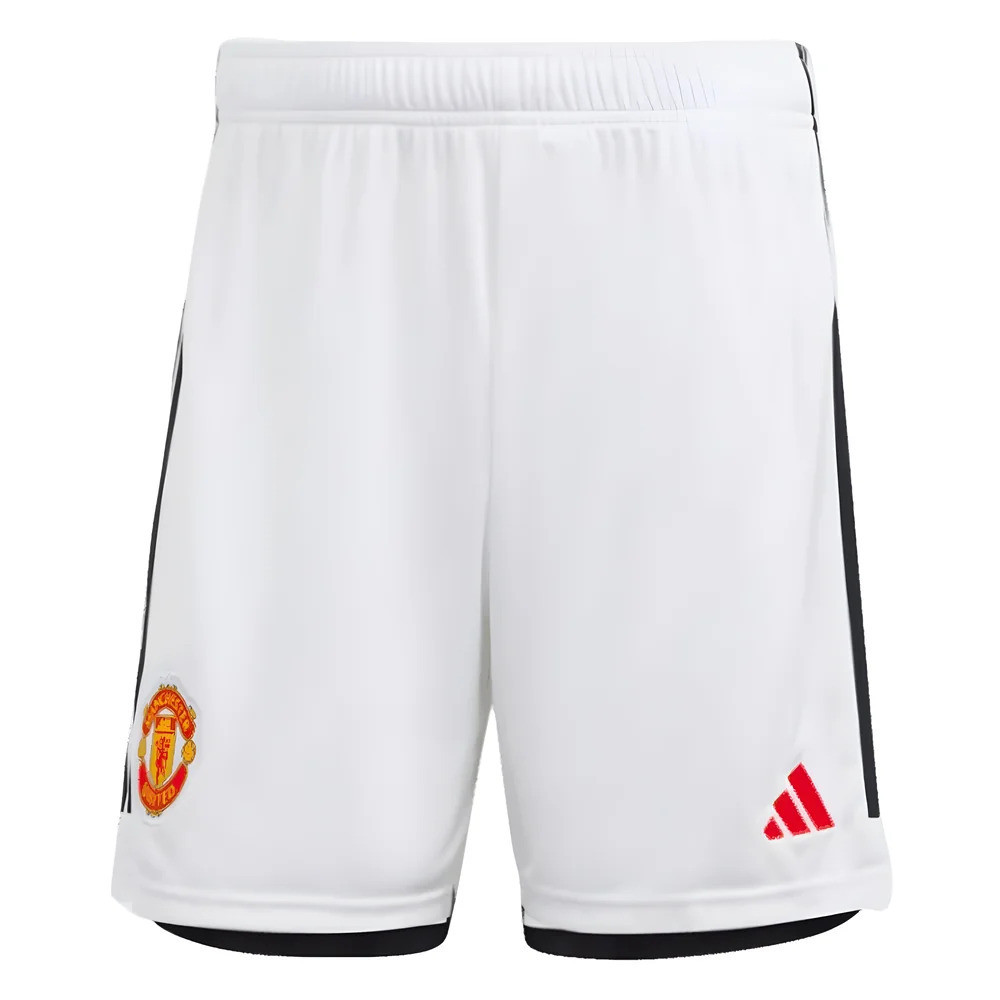 '23-'24 Man Utd Home Shorts (White) Polyester Manchester United Made By: Adidas Men's White Medium