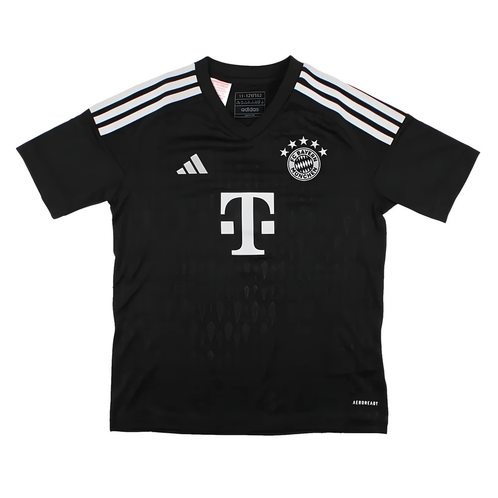 '23-'24 Bayern Munich Goalkeeper Shirt (Black) - Kids 7-8 Polyester Made By: Adidas Unisex Kids Black Size 15-16