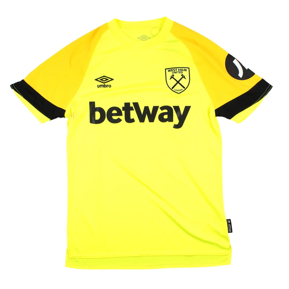 '23-'24 West Ham Change Goalkeeper Shirt (Yellow) Polyester Made By: Umbro Men's Yellow Medium