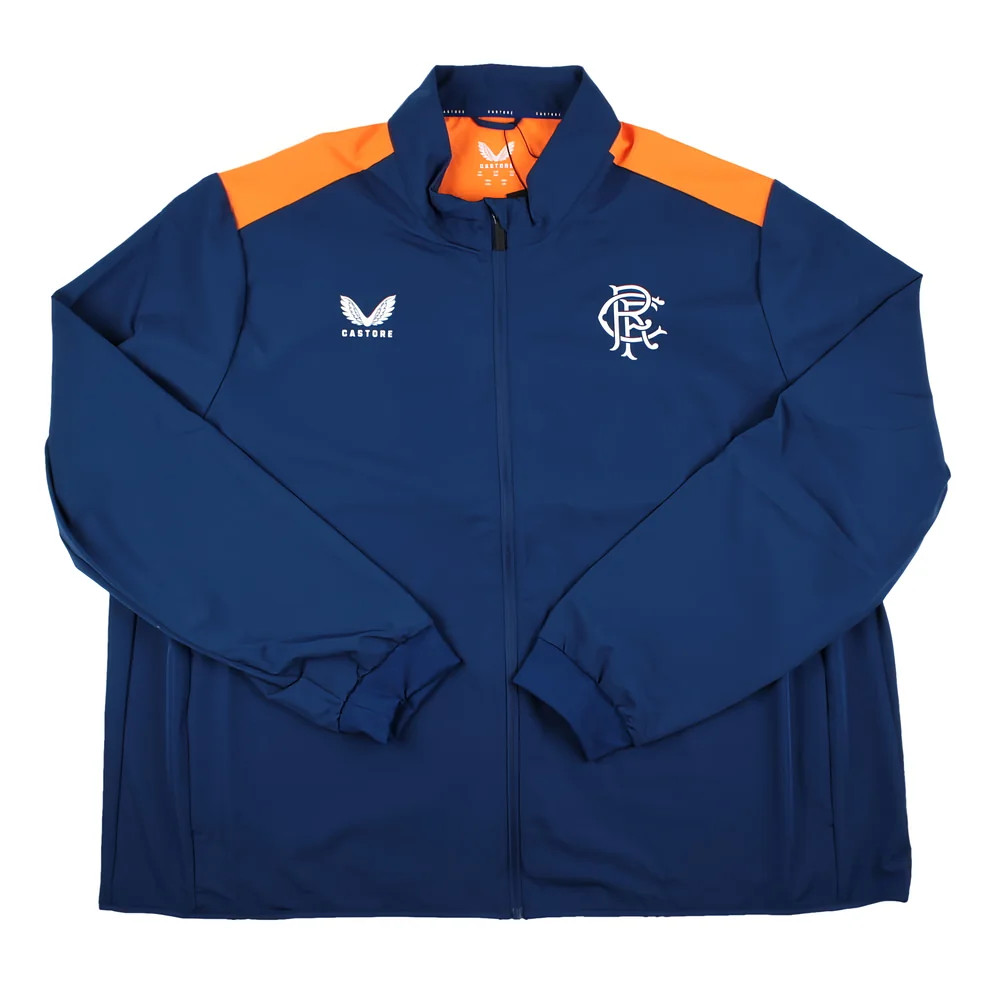 '23-'24 Rangers Players Training Third Anthem Jacket (Navy) Polyester Made By: Macron Men's Navy Extra Large