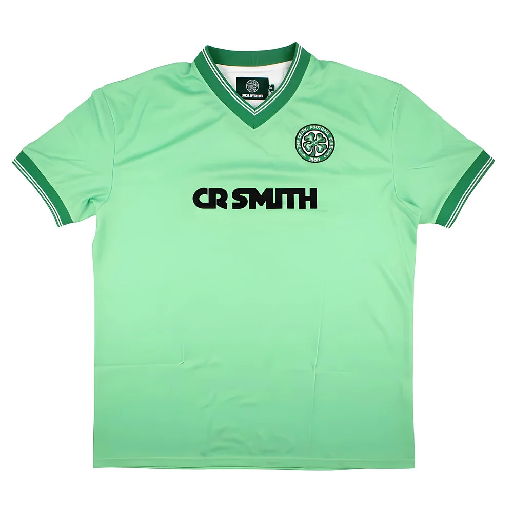 '84-'86 Celtic Away Retro Football Shirt Polyester Made By: Score Draw Men's Green Large