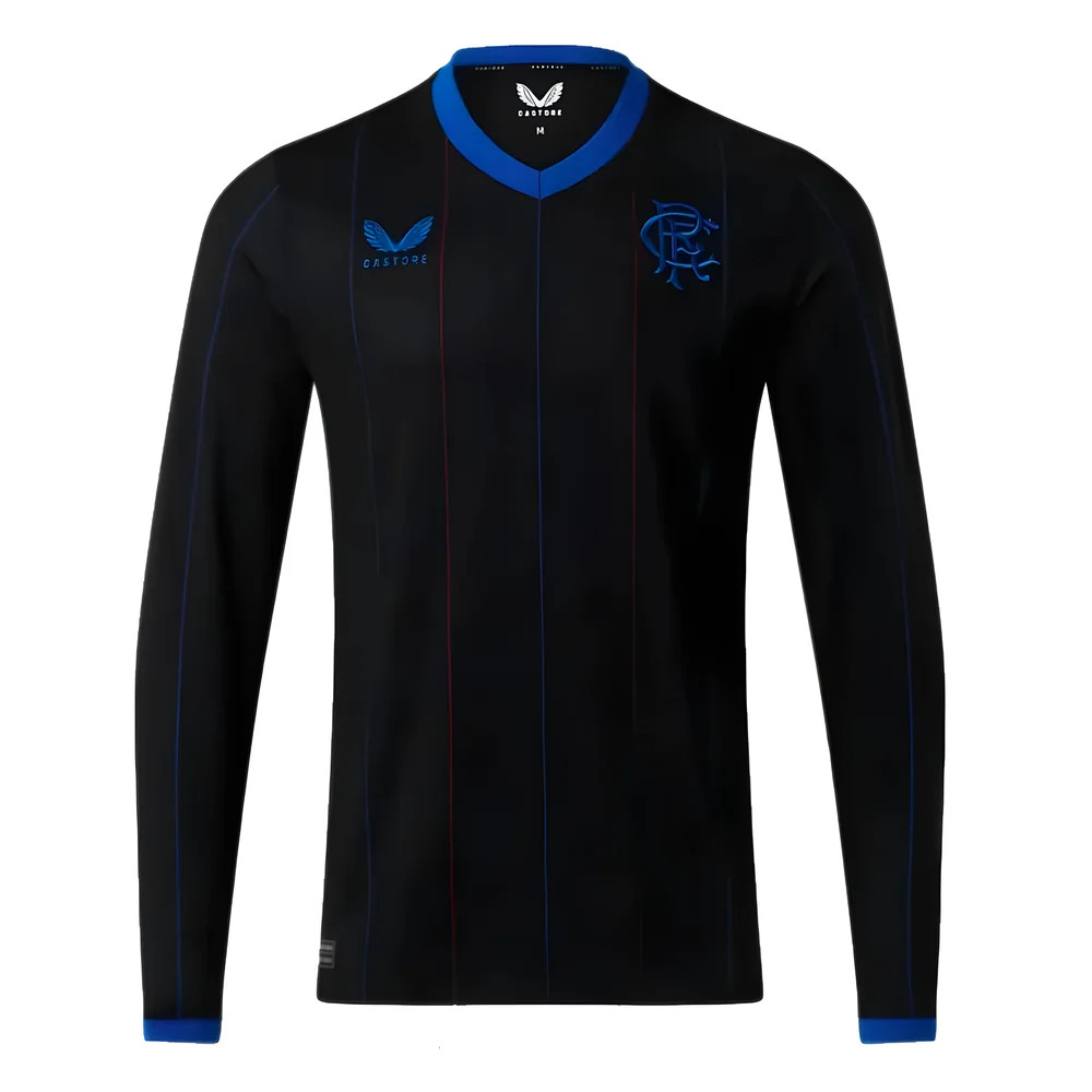 '22-'23 Rangers Fourth Long Sleeve Shirt Polyester Made By: Castore Men's Black Small