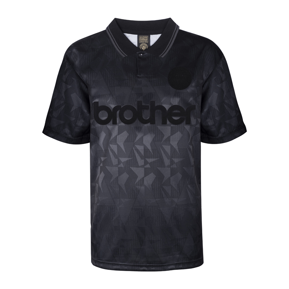 Man City 1990 Out Retro Shirt Polyester Manchester City Made By: Score Draw Men's Black Large - Image 4