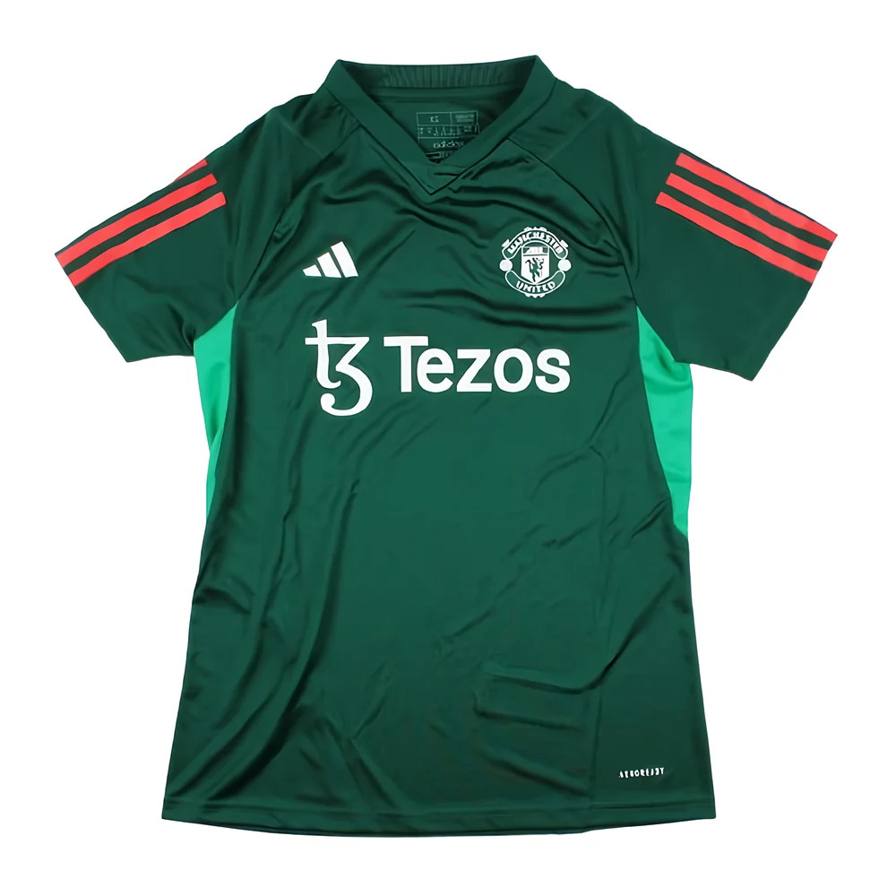 '23-'24 Man Utd Training Shirt (Green) - Polyester Manchester United Made By: Adidas Women's Green Extra Small
