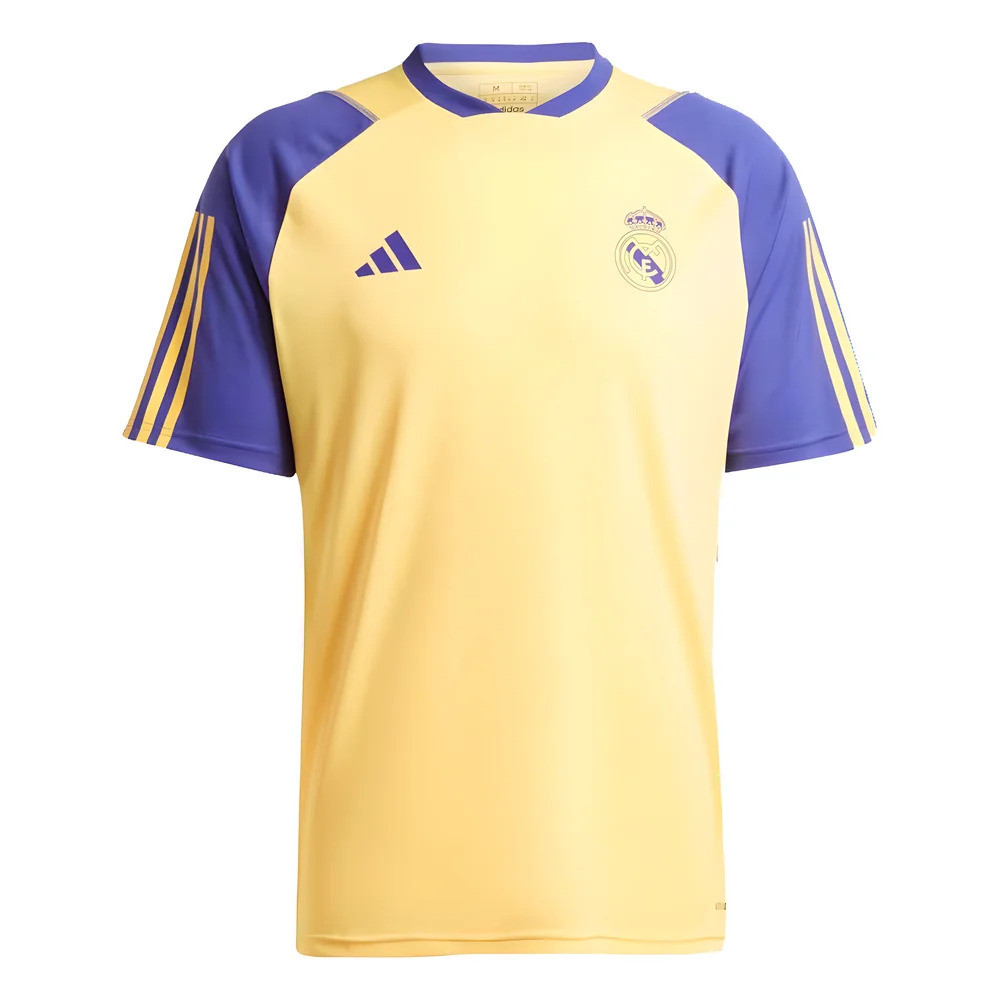 '23-'24 Real Madrid Training Shirt (Spark) Polyester Made By: Adidas Men's Yellow Medium