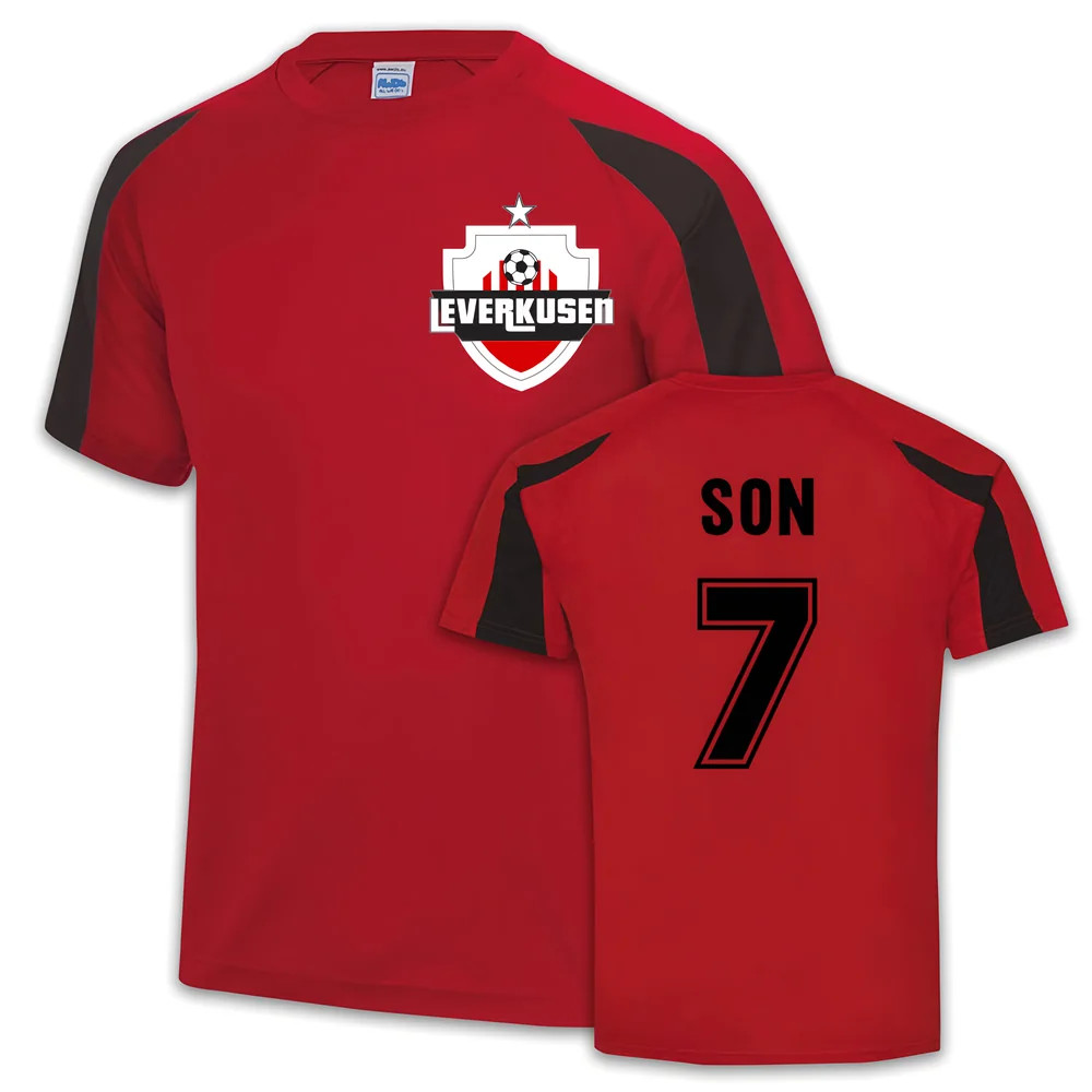 Bayer Leverkusen Sports Training Jersey (Heung Min Son 7) Polyester Uksoccershop Men's Red Extra Large