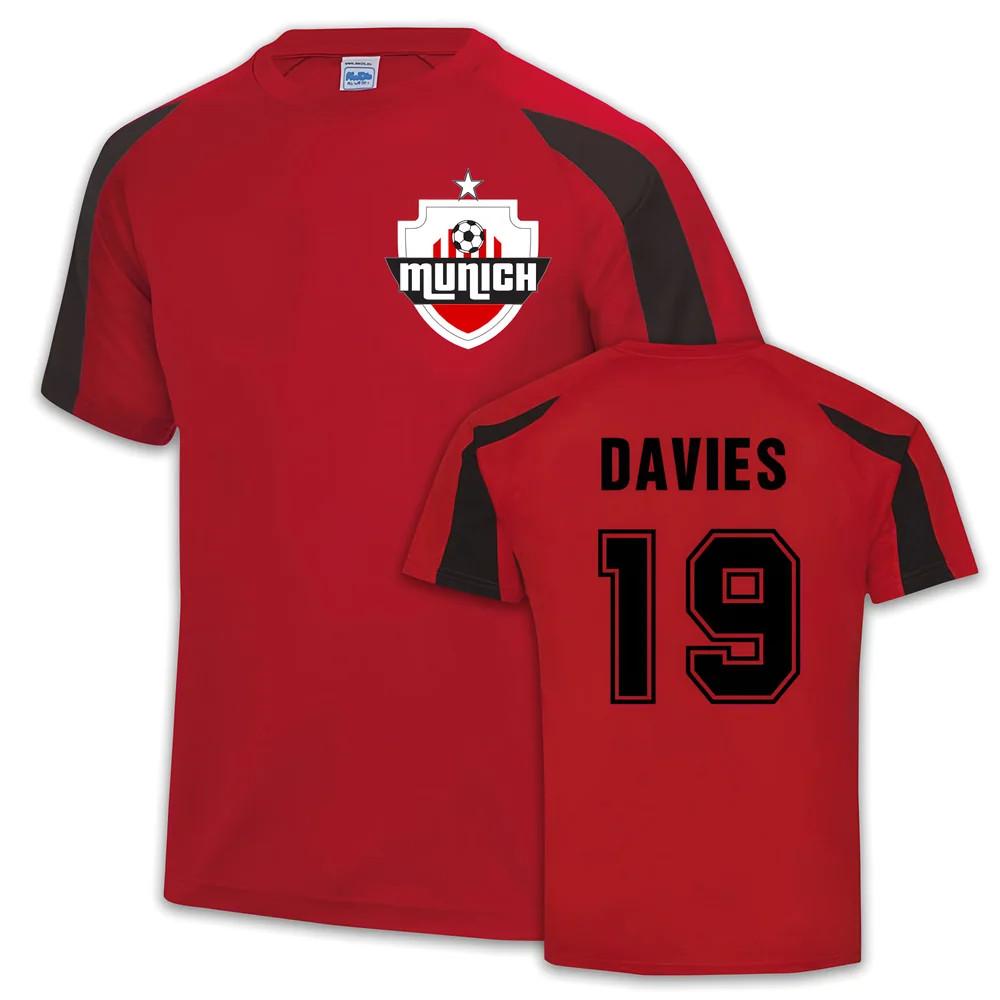 Bayern Munich Sports Training Jersey (Alphonso Davies 19) Polyester Uksoccershop Men's Red Large