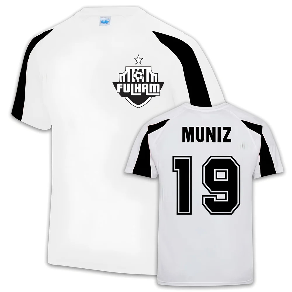 Fulham Sports Training Jersey (Rodrigo Muniz 19) Polyester Uksoccershop Men's White Medium