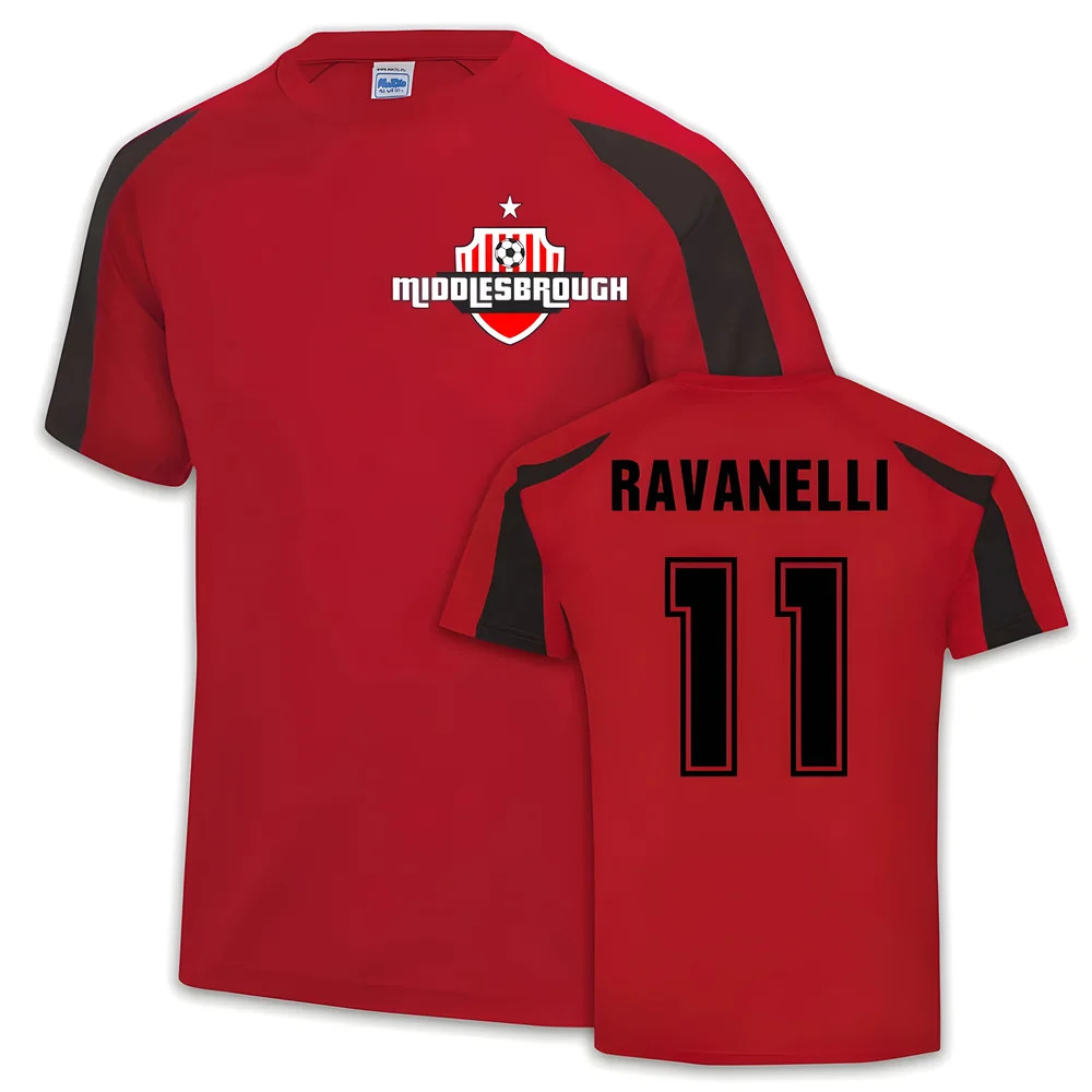 Middlesbrough Sports Training Jersey (Fabrizio Ravanelli 11) Polyester Uksoccershop Men's Red Xxl